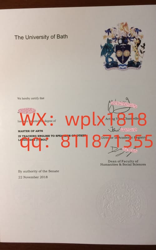 英国巴斯大学毕业证成绩单及认证