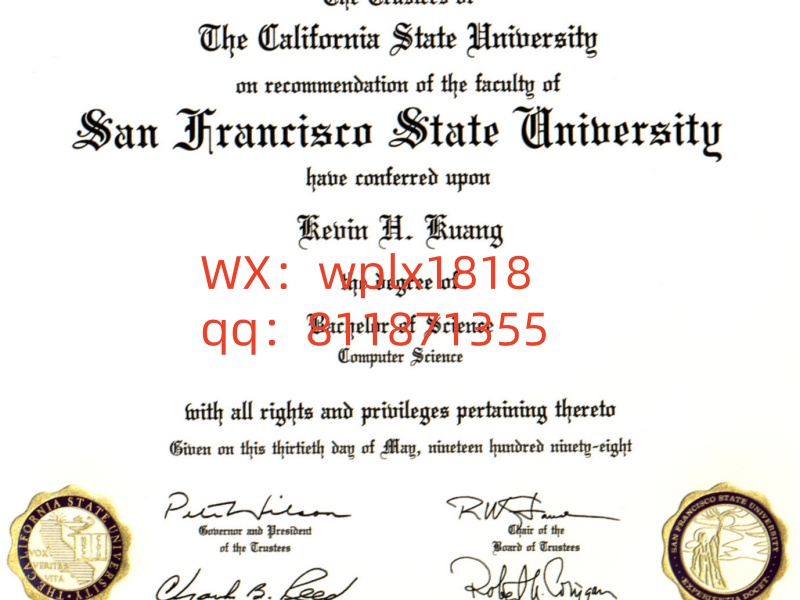 旧金山州立大学毕业证成绩单及认证